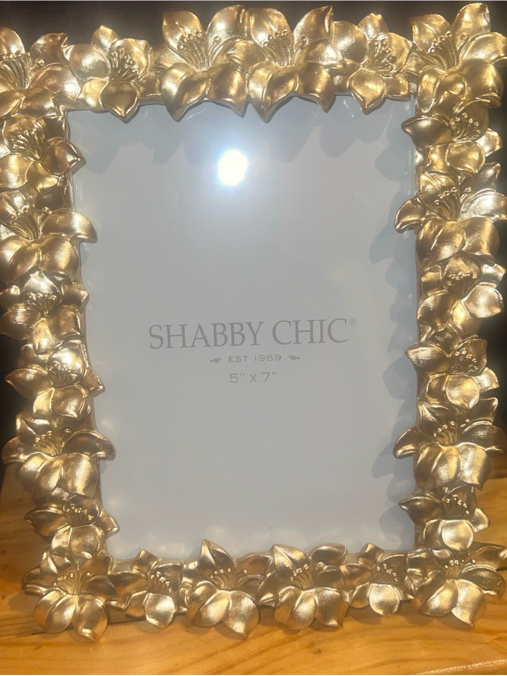 Shabby Chic Picture Frame Gold Tone Flowers Pic Frame 5 X 7